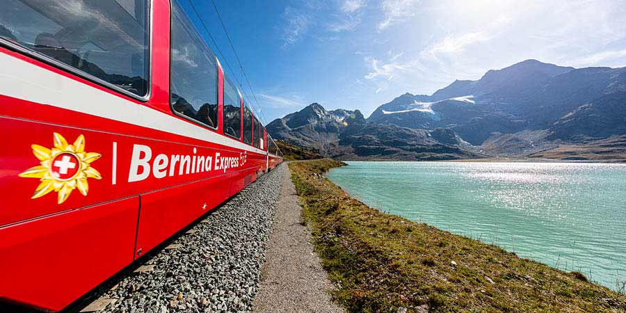 Soaking up alpine scenery on the Bernina Express